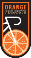 Orange Projects Badge On White Jetblack Cycling